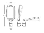 Leichtes Aluminium -Schallkopf mit direktem LED -Licht - 100 W, 10700 Lumen, 4000 ° K Graphit