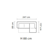 Winkelsofa Alyssa Halbinsel Reversible Orange 247x157