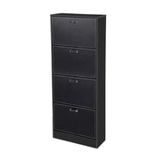 Moderne schwarze Scarp 4 Ribalte Ecopelle 63 x 24 x 150 h Slim cm