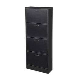 Moderne schwarze Scarp 4 Ribalte Ecopelle 63 x 24 x 150 h Slim cm