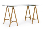Moderner Alchemie -Schreibtisch mit Glas Top 140x70x76H CM
