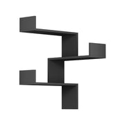 Luksa Corner Bücherregal Anthrazitfarbe 3 Stufen H 90 x P 22 x L 60 cm