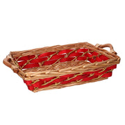 Rettangular Red Wicker Cesta CM53/58x37H13