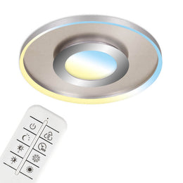 CCT -LED -Deckenlampe, Ø 49,5 cm, 25 W, 3000 LM, verchromter Nickel