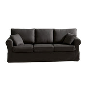 SORO 95 215 cm Grey Country Sofa 3 Sitzer.