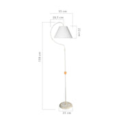 GAO ASZ1043 STEM LAMP mit effez weißer Stofflampenschirm