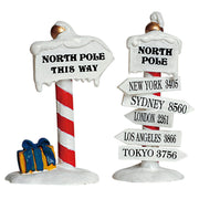 Lemax North Pole Signs Set von 2 - Set von 2 Signalen der Nord Pole Fantasia 1 für das Weihnachtsdorf