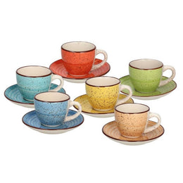 Set 6 Kaffeetassen mit Louise Art Pepper Saucer