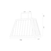 Haube aufstrebende Garagenmetall in Burnished Edelstahl 110 cm