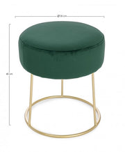 Pouf Clarissa Green Gold 35 x 40 h cm