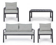 Anthracite Garden Lounge mit abnehmbaren Kissen