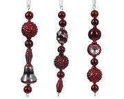 Weihnachtskugel Ghirand aus gemischten Glasperlen Weihnachtsfarbe Rot/Farbe H 15 cm x Ø 3cm