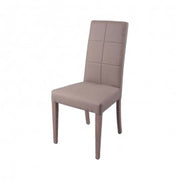 Holzstuhl mit Tortora Eco -Leder in Farbe 47x47xh.101 cm Effez