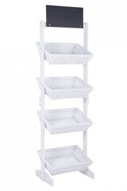 Rustikale Darstellung Darik 4 weiße Korbkörbe