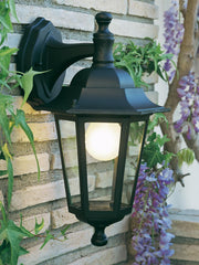 Outdoor -Lampe im sterben -cast -Aluminium mit transparenten Glaslautsprechern - max. 155 mm Höhe - Maximale Leistung 60 W Schwarz