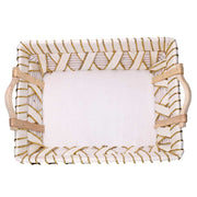 Cesta vimini rechteckig weiß cm46x36h13