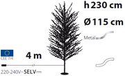 H230 cm 1560 Mikroled Blasheer 4m+Ø115XH230cm Christma Lichtrechte