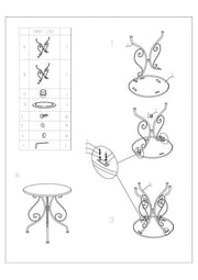 Metalltisch alte Anthrazit dunkle runde 70 cm