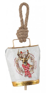 12x Anhänger Wandi Bell Rentier Weiß