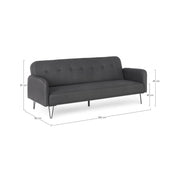 Drei -Seerer -Sofa Bett in schwarzem Stoff Bridjet 200x82x H81 cm