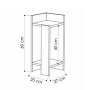 Eiche Eichenfarbe Tisch Eiche Eiche Anthrazitplatte 25x25x60h rechts