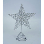 Sterntipp für Weihnachtsbaum Silber Glitter 18x H15 cm