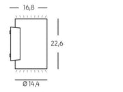 Diephous Aluminiumwandlampe, transparenter Glasdiffusor, 40W, 4242 Lumen, heißes weißes Licht