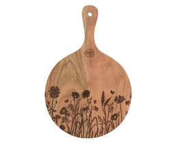 Runde Schneidebrett im natürlichen Akazienholz