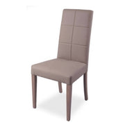 Holzstuhl mit Tortora Eco -Leder in Farbe 47x47xh.101 cm Effez