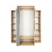 Eichengarderobe mit Türen und Kleiderbügel aus Kabine oder Kammer