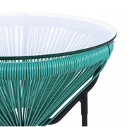 Tisch mit Glas Top Parker Atol D50 cm