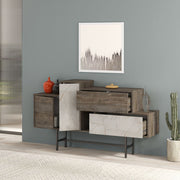 Madia Hermes dunkle Kaffeefarbe mit Marmor Marma Effekten 160 cm