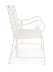 Zwei -Seter -Faltbank in White Steel Emily 115x60x H92 cm