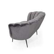 Zwei Sitze Sofa in grauem Stoffrauch in Conchiglia Orel 135x76.5x H79 cm