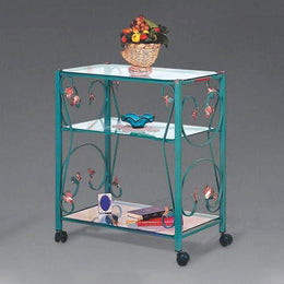 Grüner Eisen -TV -Wagen 56x45xh.80 cm