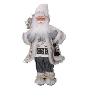 Santa Claus Stoff mit Geschenken und graue Laterne CM30X17.5H60
