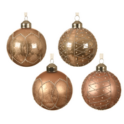 Absortierter brauner Glas Weihnachtsball Ø8 cm