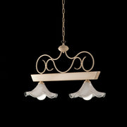 Holz- und Elfenbeinlackkronleuchter mit 2 Lichter Decipe Dekoration