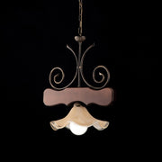 Hölzerner und antiker Walnussleuchter ein leichter Lampenschirm 43x H48 cm Licht