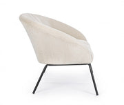 Weißer Samtstahlsofa Aiko Velvet 142 x 80 x 75 cm