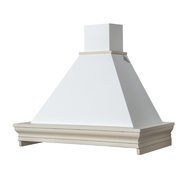 Klassische weiße rustikale Küchenhaube mit 120 cm Farbe Holzrahmen