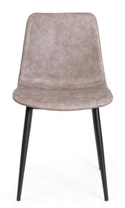 2x Kyra Schwarzer Stuhl Pu Beige Vintage