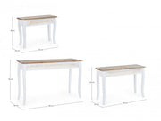 Set 3 White Classic Style Holzkonsole
