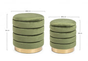 Set2 Pouf Container Darina Olive in Samt Oliven