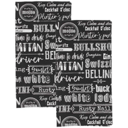 Setzen Sie 2 Tufts 50x70 cm in schwarzer Baumwolle