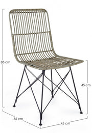 Zeitgenössischer Stil Stuhl in Stahl und Kubo Grey Lucila 45x55x H85 cm