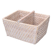 Rattan Rattan Algarve Rechteckige weiße CM26X21H15