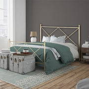 Doppel -Eisenbett mit Alba Elfenbein Pediera