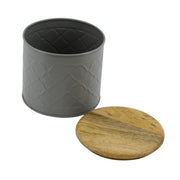 Metallglas grauer Holzkappe cmø15h14