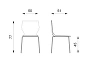 4x Polypropylenstuhl 50 cm x 51 cm H. 77 cm